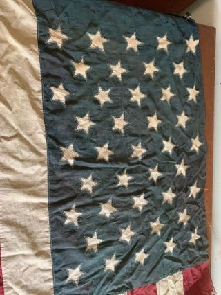 Huge Vintage Antique 41 Star U.  S.  Flag 8 Feet Long EXC 2