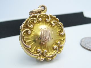 Antique Victorian ALLING CO.  14K Yellow Gold & Diamond Necklace Pendant Locket 3