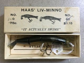 Vintage Rare Haas Liv - Minno Jointed Lure - Smaller 4 " Size