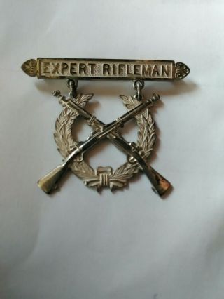 Ww1 Or Ww11 Expert Rifleman Badge United States Marine Corps Military Pin Badge
