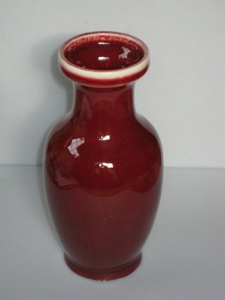 Vintage Chinese Sang De Boeuf Ox Blood Red Porcelain Vase 5