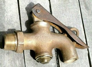Vintage Solid Brass Valve Faucet Oil Gas Water Spigot By Rockford Usa