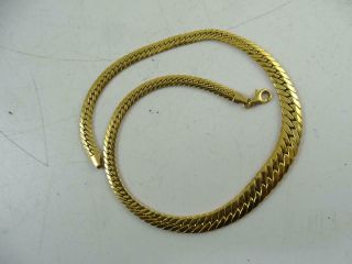 Vintage Heavy 14k Solid Yellow Gold Graduated Necklace Chain 16.  5 " Long 19.  9g