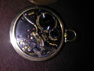 ANTIQUE WITTNAUER 10K GOLD FILLED 17 JEWEL ONE FACE POCKET WATCH FOR REPAIR/PART 4