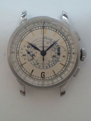 vintage longines 13ZN stainless steel chronograph 4