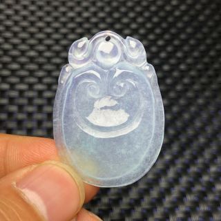 Rare Chinese White Ice Jadeite Jade Handwork Collectible Auspicious Ruyi Pendant