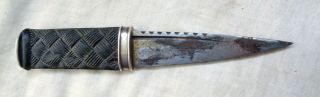 1800s Antique Scottish Sgian - Dubh Highland Knife Skean Dhu Silver Dagger Dirk