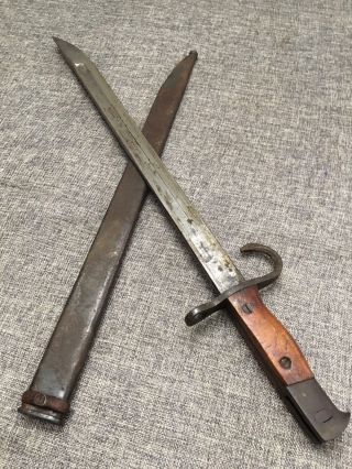 Japanese Japan Wwii Ww2 Kokura Bayonet Dagger Fighting Knife W/ Scabbard