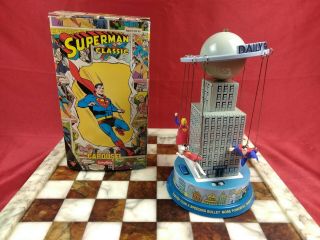 Superman Classic Spinning Action Carousel Schylling Wind Up Tin Toy Supergirl