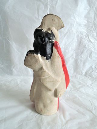 6.  5 inch Japanese Antique Clay Doll : Dancing Kimono Woman with Fan 4