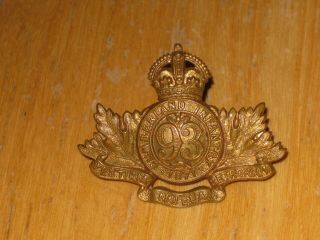 Pre - Ww1 Canadian Collar Badge 93rd Cumberland Infantry Nova Scotia