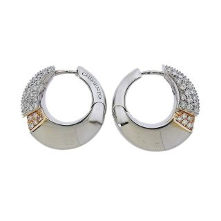 Chimento 18k Gold Diamond Hoop Earrings Retail $5640