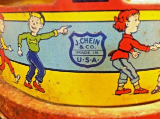 Antique Vintage 1940/50 ' s J.  CHEIN & CO.  Tin Toy ROLLER COASTER w/ One Car Rare 2