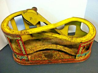 Antique Vintage 1940/50 ' s J.  CHEIN & CO.  Tin Toy ROLLER COASTER w/ One Car Rare 6