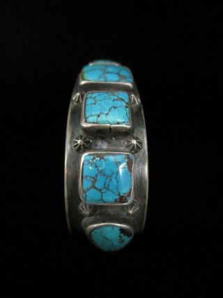 Antique Navajo Bracelet - Silver and Turquoise Row 3