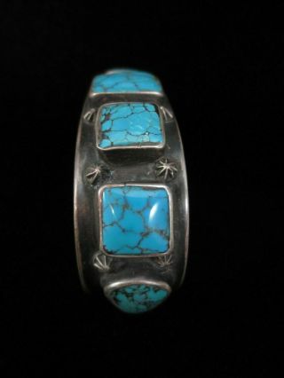 Antique Navajo Bracelet - Silver and Turquoise Row 6