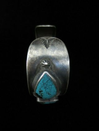 Antique Navajo Bracelet - Silver and Turquoise Row 7