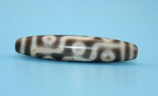 60 13 Mm Antique Dzi Agate Old 9 Eyes Bead From Tibet
