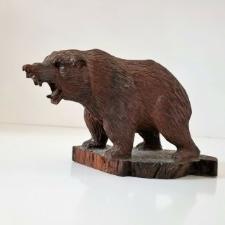 Artisan Hand Carved Wood Brown Bear Den/cabin/lodge Decor