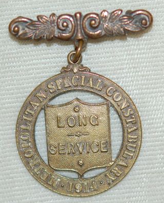 1914 British Metropolitan Special Constabulary Long Service Medal - Gaunt