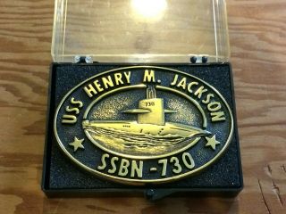 Old Belt Buckle,  Uss Henry M.  Jackson Ssbn - 730 Submarine,  Scoop