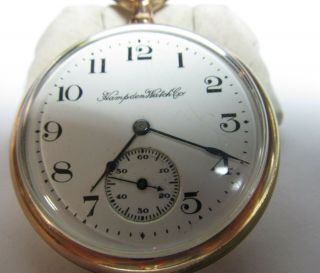 Hampden Pocket Watch Salesman Sample O.  F.  17 Jewel,  12 Size Model 302