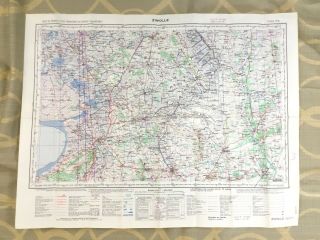 Vintage Military Map Raf British Air Force Zwolle Netherlands Holland Europe