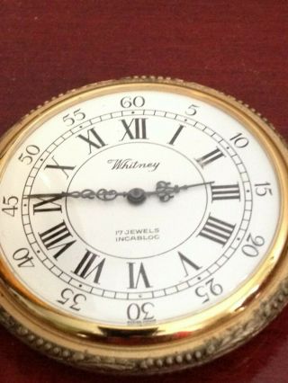 VINTAGE WHITNEY 17 JEWELS INCABLOC AVIATION THEME SWISS MADE POCKET WATCH. 3