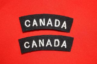 Canada Canadian Air Force Ww2 Raf Enlisted Cloth Shoulder Title 