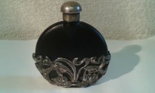 Vintage Chinese Soapstone Scent Bottle With Silver Surround - 67 Mms.  High.