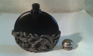 Vintage Chinese Soapstone Scent Bottle with Silver Surround - 67 mms.  high. 7