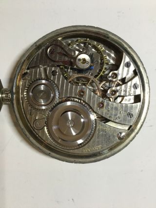 VTG Illinois Silver Pocket Watch Star Case 17 Jewels 7