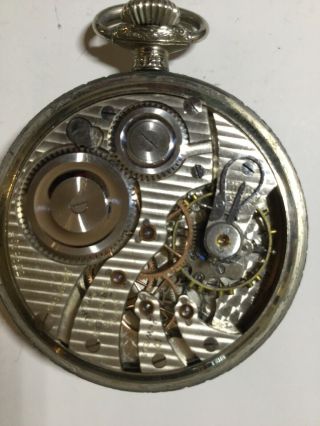 VTG Illinois Silver Pocket Watch Star Case 17 Jewels 8