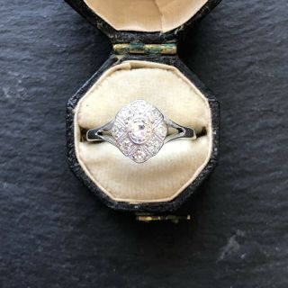 Vintage 18 Karat Gold And Platinum Diamond Cluster Ring