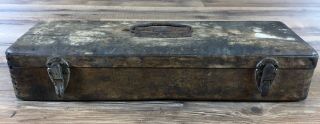 Antique Primitive Wooden Tool Knife Wooden Box Case Home Decor Rustic Weathered