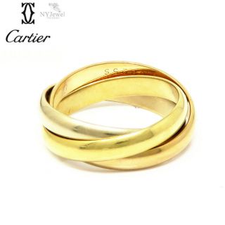 Nyjewel Cartier Le Must De 18k Tri - Color Yellow White Rose Gold Trinity Ring