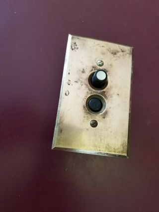 Vintage Push Button Light Switch With Brass Wall Plate
