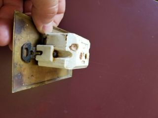 Vintage push button light Switch With Brass Wall Plate 5