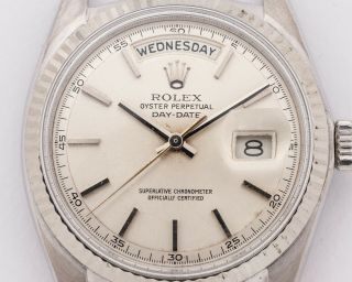 RARE Vintage 1971 Rolex 18k White Gold 1803 Day - Date out of Estate 3