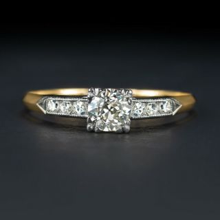 I Vs1 Old European Cut Diamond Engagement Ring Vintage Classic Antique 1/2 Carat