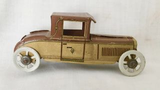 Early 20c GERMAN TIN Lithograph PENNY TOY 2 - seat CAR mark Georg Fischer Germany 2