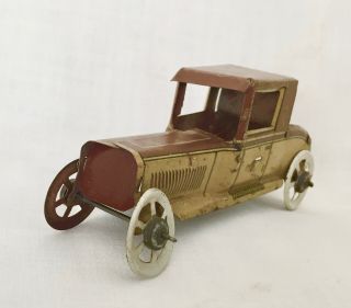 Early 20c GERMAN TIN Lithograph PENNY TOY 2 - seat CAR mark Georg Fischer Germany 4