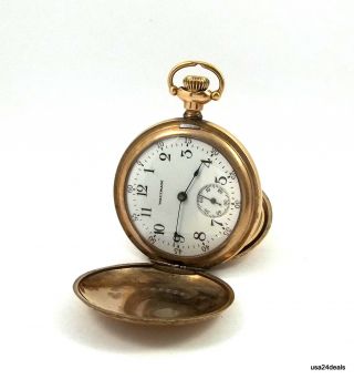 Waltham Antique Double Hunter Gf 15 Jewels Pocket Watch Sn:4934550 Repair Nr