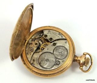 WALTHAM Antique Double Hunter GF 15 Jewels Pocket Watch SN:4934550 Repair NR 6