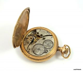 WALTHAM Antique Double Hunter GF 15 Jewels Pocket Watch SN:4934550 Repair NR 8