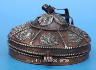 Old Chinese copper hand - carved carve eight treasures dharma - vessel e01 3