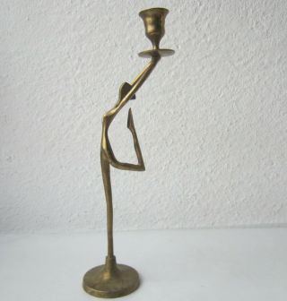 Ballerina,  Ballet Dancer 12 " Vintage Bronze / Brass Candle Holder Figure Statue