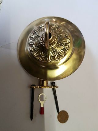 LARGE 105mm CEILING ROSE chandelier hook FRENCH brass VINTAGE old c1930 4 avail 3