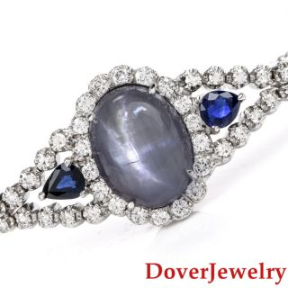 Antique Diamond 23.  09ct Star Sapphire 14k Gold Link Bracelet 26.  0 Grams Nr
