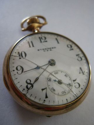 Antique York Standard Watch Co 16s 7j Pocketwatch Gold Filled Case